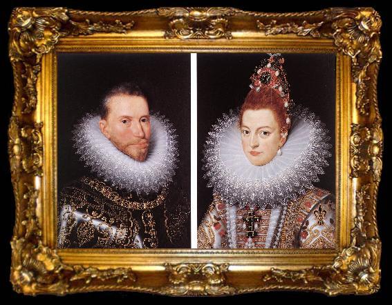 framed  POURBUS, Frans the Younger Archdukes Albert and Isabella khnk, ta009-2